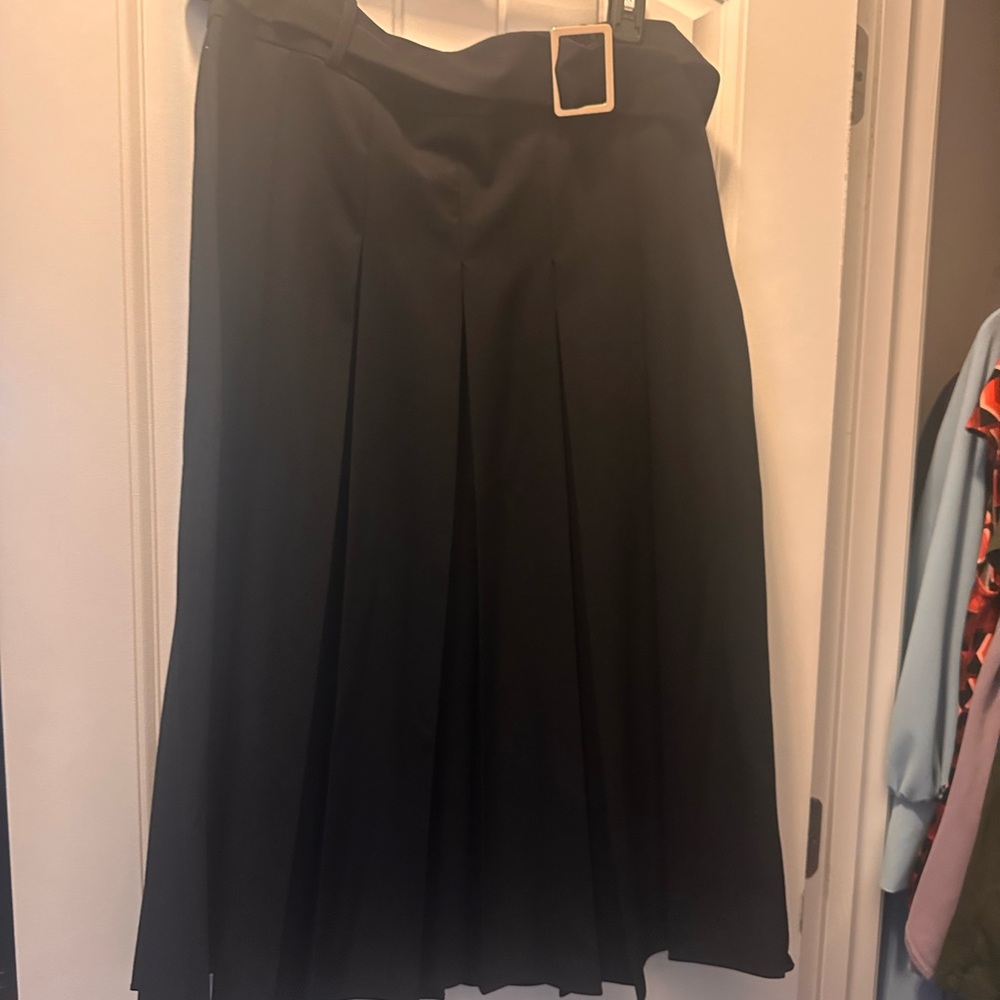Worthington Black Maxi Pleated A-line Skirt